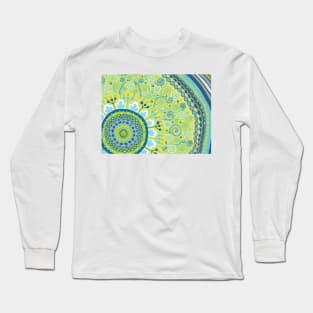 Blue and Sage Mandala Long Sleeve T-Shirt